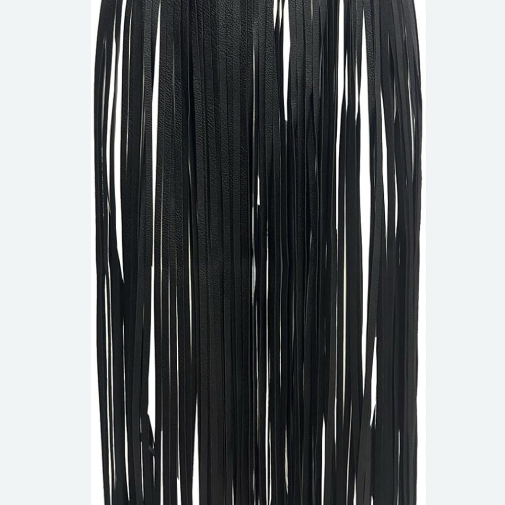 Urban cowboy aesthetic Black Fringe Skirt Belt